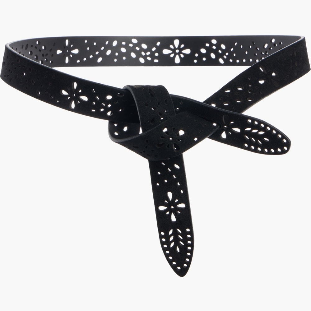 ISABEL MARANT LECCE CUTOUT SUEDE LEATHER WRAP BELT BLACK SIZE SMALL NWOT